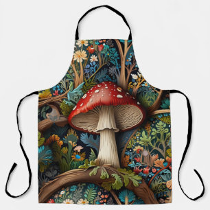 Tablier Forêt de champignons bohème rétro