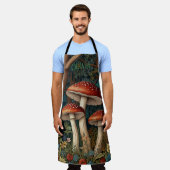 Tablier Forêt de champignons élégante rétro (Porté)