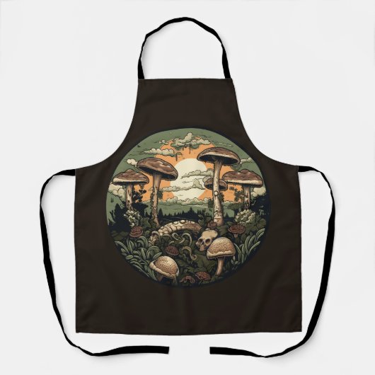 Tablier Forêt de champignons punk (Recto)