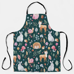 Tablier Forêt de fées à l'aquarelle motif pour enfants
