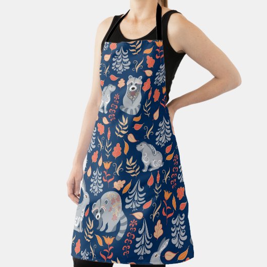 Tablier Forêt de fées d'art populaire scandinave. (Insitu)