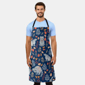 Tablier Forêt de fées d'art populaire scandinave. (Porté)
