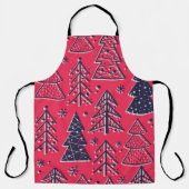 Tablier Forêt de Noël : Papier peint en silhouette d'hiver (Recto)