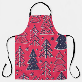 Tablier Forêt de Noël : Papier peint en silhouette d'hiver