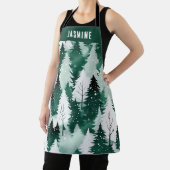 Tablier Forêt d'hiver Arbres de neige Festif Noël Cuisine (Insitu)