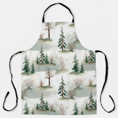 Tablier Forêt d'hiver : Flou vert à main (Recto)