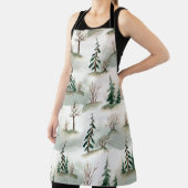 Tablier Forêt d'hiver : Flou vert à main (Insitu)