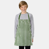 Tablier Forêt foncée moderne Grandes verticales vertes et  (Porté)