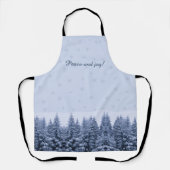 Tablier Forêt hivernale magique - bleu, coutume (Recto)