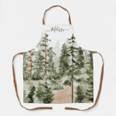 Tablier Forêt verte aquarelle (Recto)