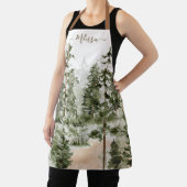 Tablier Forêt verte aquarelle (Insitu)