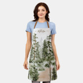 Tablier Forêt verte Watercolor (Porté)