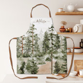 Tablier Forêt verte Watercolor