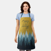Tablier Forêts Arbres Golden Paysage Joyeux Vacances (Porté)