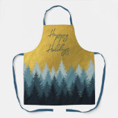 Tablier Forêts Arbres Golden Paysage Joyeux Vacances (Recto)