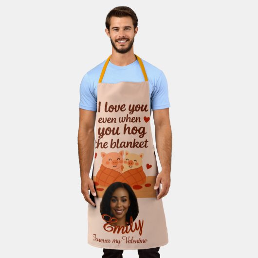 Tablier 'Forever my Valentine' All-Over Print Apron (Porté)