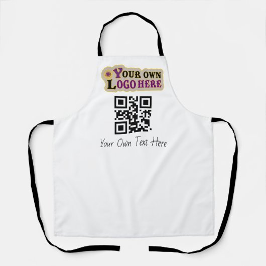 Tablier Format de texte personnalisé, logo et code QR (Recto)