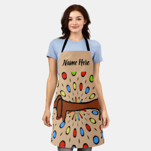 Tablier Forme Abstraite, dachshund ajouter du texte, tabli