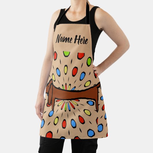 Tablier Forme Abstraite, dachshund ajouter du texte, tabli (Insitu)