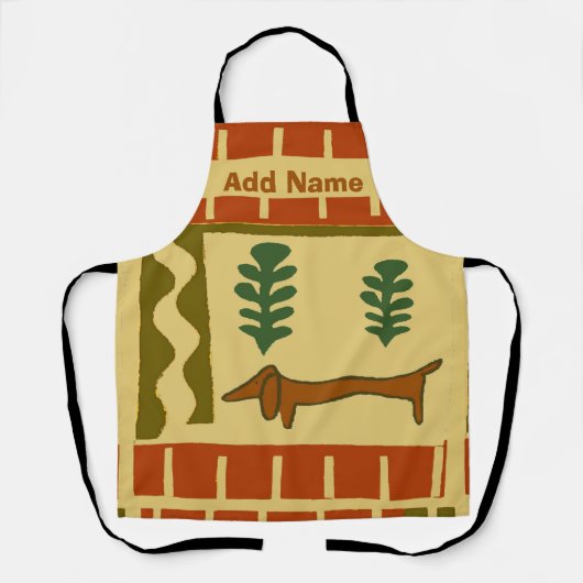 Tablier Forme Dachshund Abstraite, ajouter du texte, tabli (Recto)