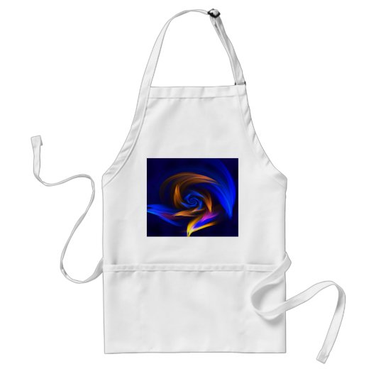 Tablier Forme de tourbillon Abstrait Bleu orange (Devant)