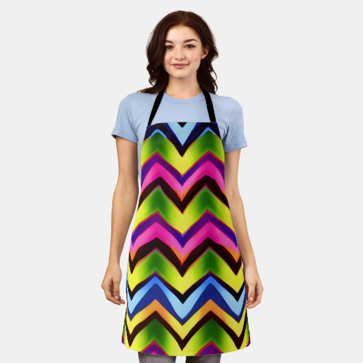 Tablier Forme V colorée Motif transparent (Porté)