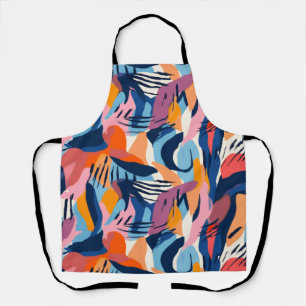 Tablier Formes Abstraites Modernes Vibrantes Motif