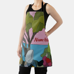 Tablier Formes Abstraites, style Matisse, ajouter du texte