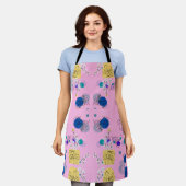 Tablier Formes botaniques abstraites florales boho rose mo (Porté)