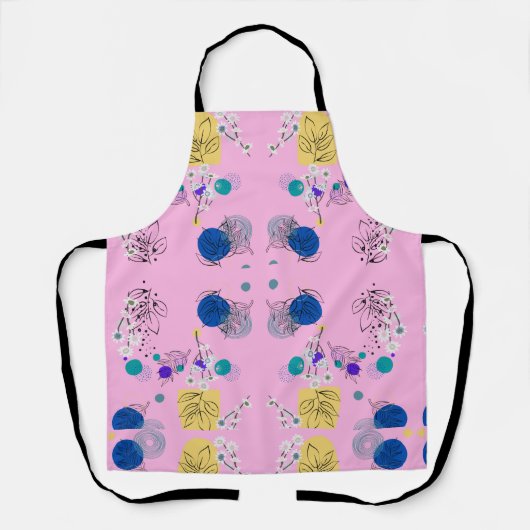 Tablier Formes botaniques abstraites florales boho rose mo (Recto)