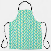 Tablier Formes géométriques en turquoise et jaune (Recto)