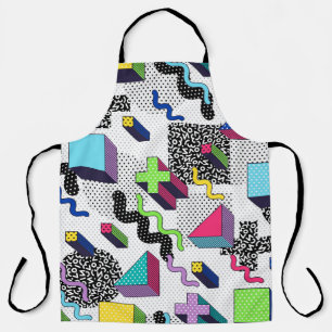 Tablier Formes géométriques multicolores, motif rétro.