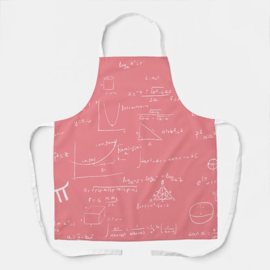 Tablier Formules mathématiques manuscrites et équation ros (Recto)