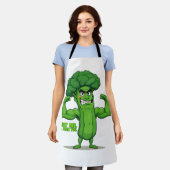 Tablier Forte Légume Club-Flexing Broccoli Drôle Cartoon (Porté)