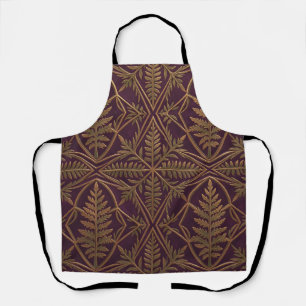 Tablier Fougère dorée Géométrique Ornée Violet