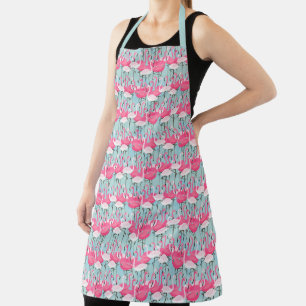 Tablier Foule De Flamants roses Rose Et Blanc
