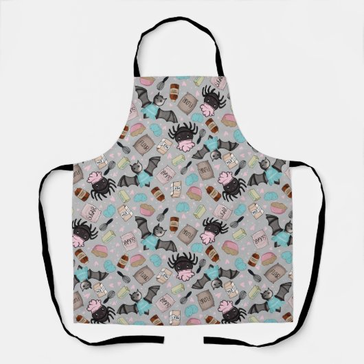 Tablier Four Mitt-Halloween Baking Besties-Grey (Recto)