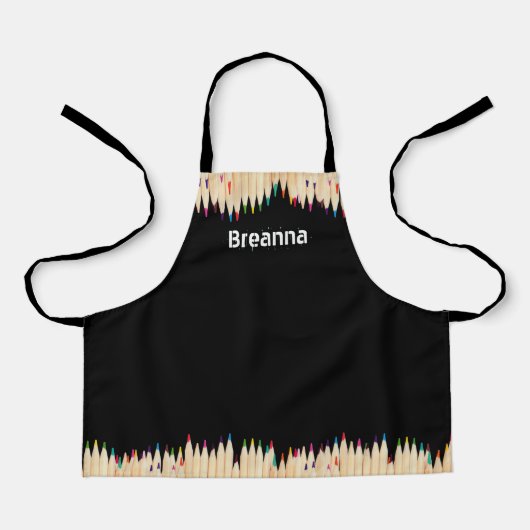 Tablier Fournitures d'art Crayons colorés Enfants personna (Recto)