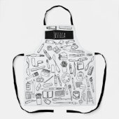 Tablier Fournitures d'art moderne Simple Black Line Artist (Recto)
