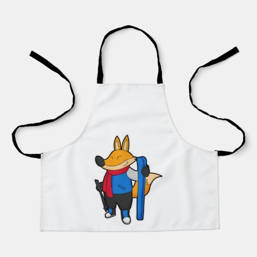 Tablier Fox en ski avec ski (Recto)