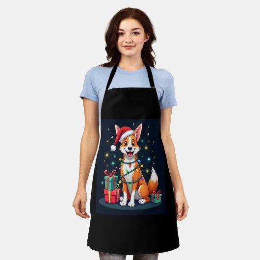Tablier Fox Terrier Xmas Éclairage Père Noël Fox Terrier C (Porté)