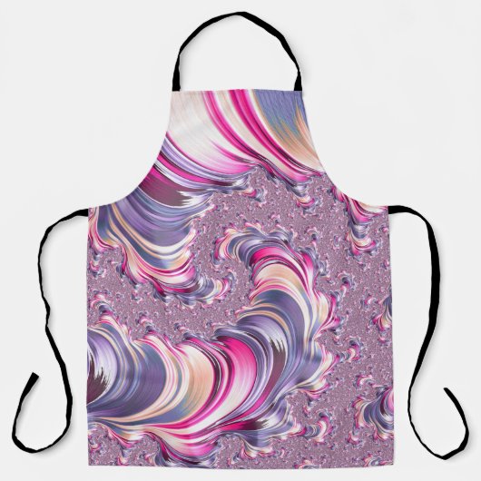 Tablier Fractale en spirale rose violet abstrait (Recto)