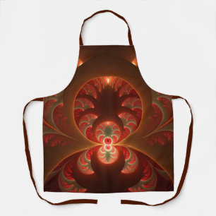Tablier Fractale orange rouge moderne abstraite lumineuse