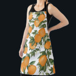 Tablier Fraîche Botanique d'été Tangérine d'Orange<br><div class="desc">Cette décoration d'inspiration botanique présente des gouaches originales peintes à la main illustrant les agrumes et la verdure d'été frais</div>