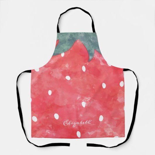 Tablier Fraise à l'aquarelle mignonne (Recto)