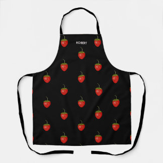Tablier fraise est le fruit de l'amour avec le monogramme