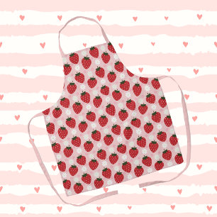 Tablier Fraise mignonne et bracelet rose marron