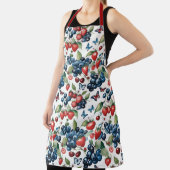Tablier Fraises aux bleuets et papillons (Insitu)