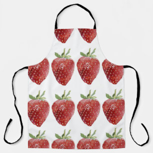 Tablier Fraises d'aquarelle : motif transparent