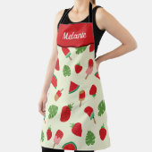 Tablier Fraises, pastèque et popsicle nom personnalisé (Insitu)